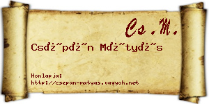 Csépán Mátyás névjegykártya