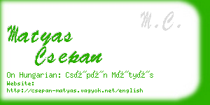 matyas csepan business card